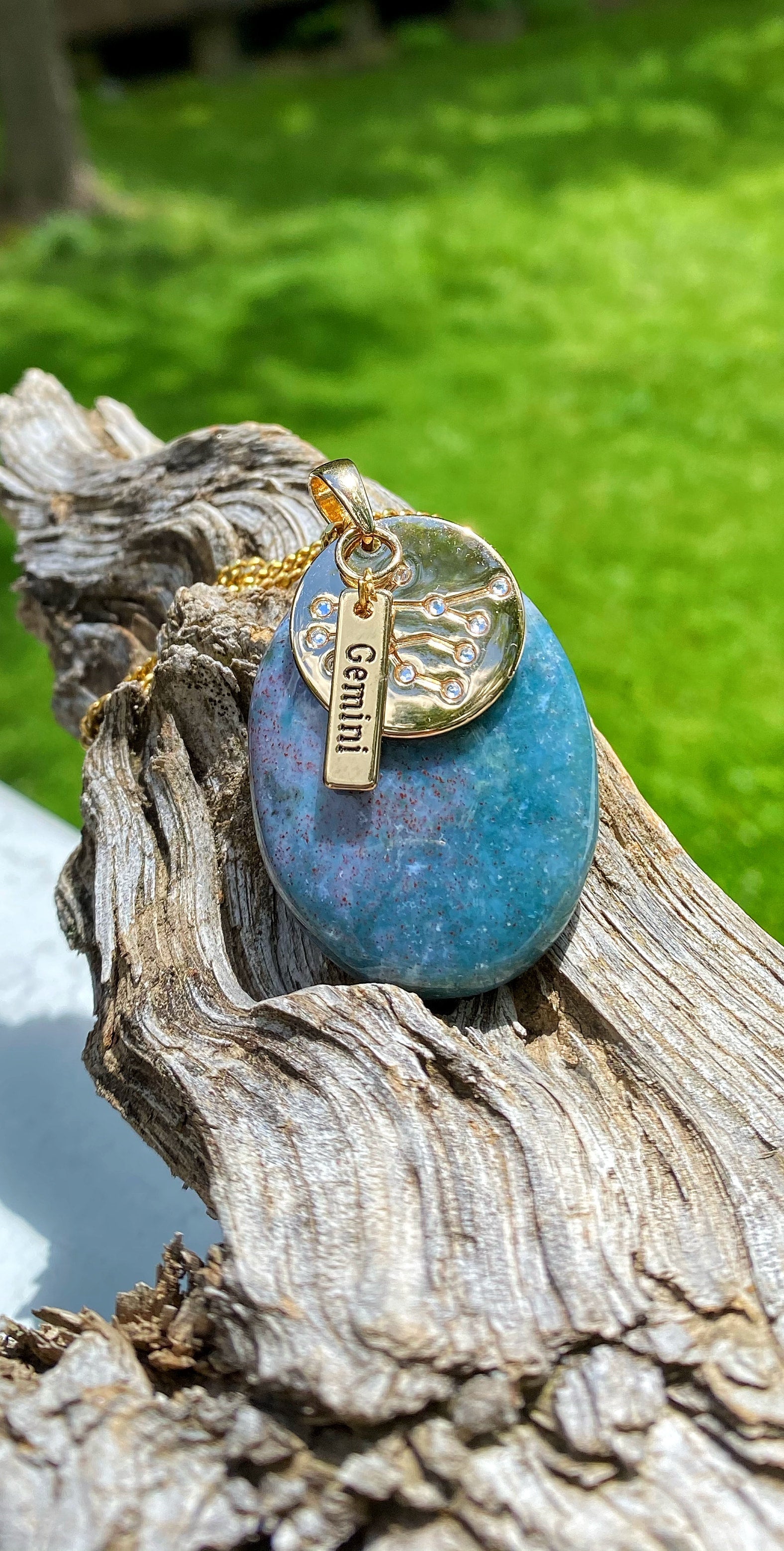 Gemini stone store necklace